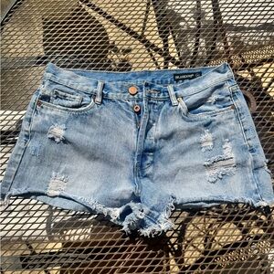 Blank NYC Women's Distressed Blue Denim Shorts